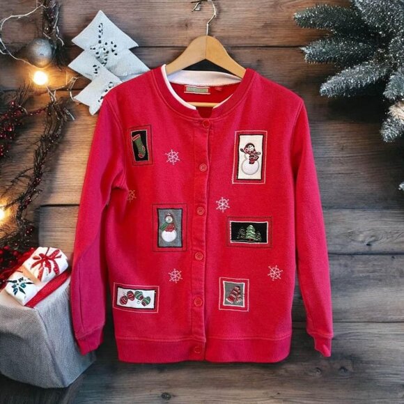 Women’s Holiday Grandmacore Christmas‎ Cardigan-Size M - Picture 1 of 8